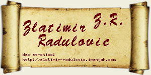 Zlatimir Radulović vizit kartica